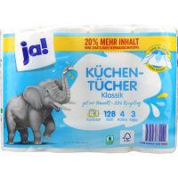 Ja! Kitchen roll 3-ply 4x128 sheet